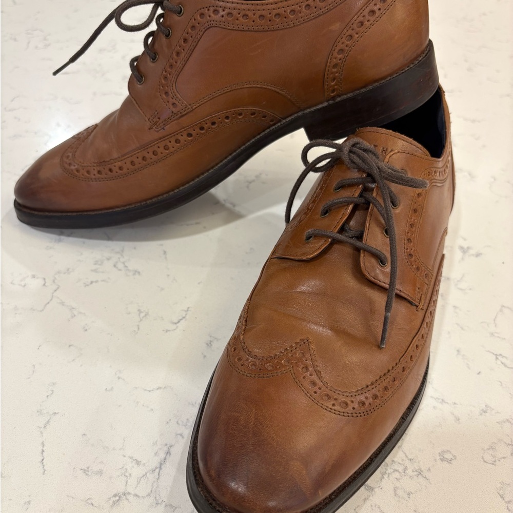 Cole Haan Men’s Brown Leather Wingtip Brogue Dress Shoes - Size 8.5 - Picture 8 of 10